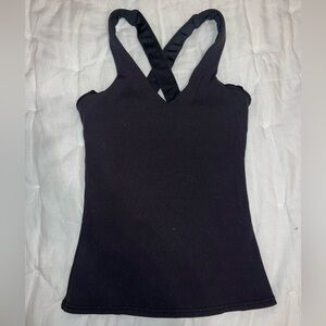 Alo Black V Neck Tank Top
